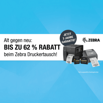 Alt gegen neu: BIS ZU 62 % RABATT beim Zebra Druckertausch!